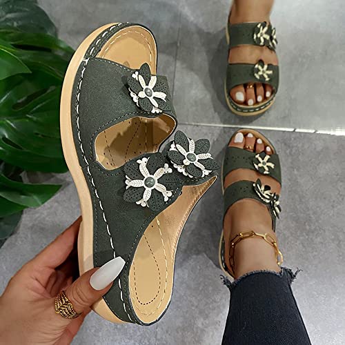 Sandales orthopédiques compensées plateforme d'été confortables peep toe - 5