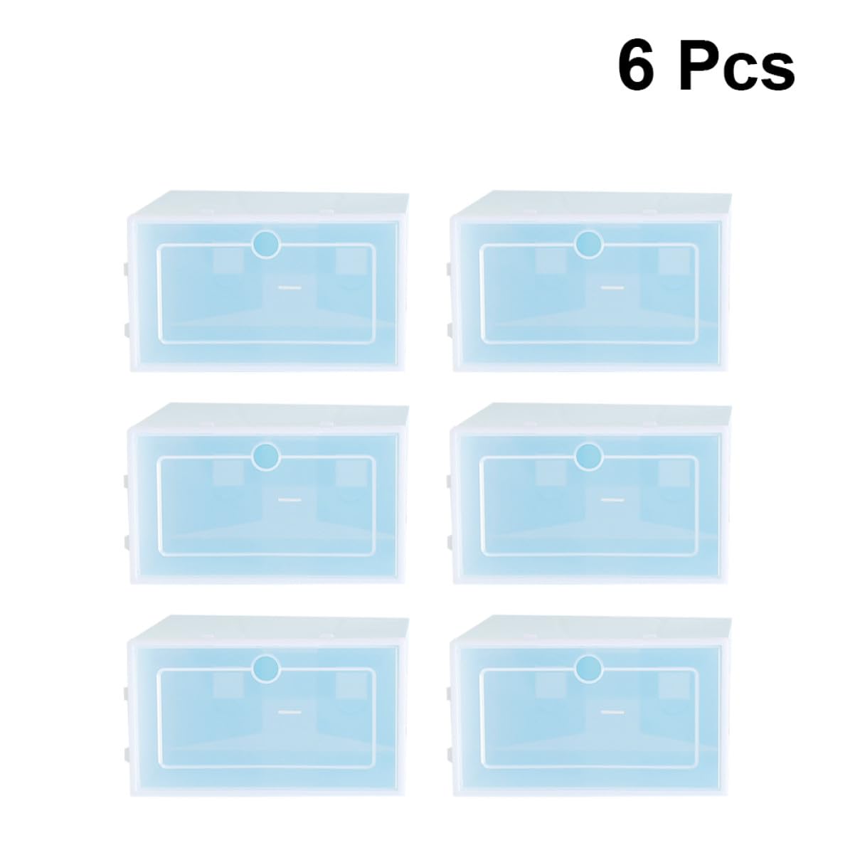 Scatola per Scarpe Impilabile Trasparente 6 Pezzi, Pp Blu