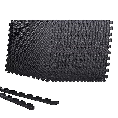 Aoasious ジョイントマット 大判60cm トレーニング器具用 ジムマット クッションマット 厚さ約1.2cm 高硬度 振動吸収 防音 防傷 床保護 ホームジム・筋トレ・器具設置に (36枚 60*60*1.2cm,十字紋)
