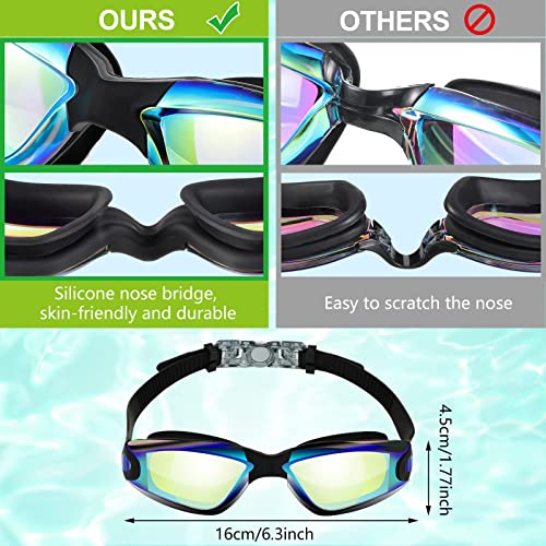 Flutesan 6 Pcs Swim Goggles Swimming Equipment Swimming Goggles Sport Swimming Goggles For Women Men Adult Youth (Neon Color) #TOP3