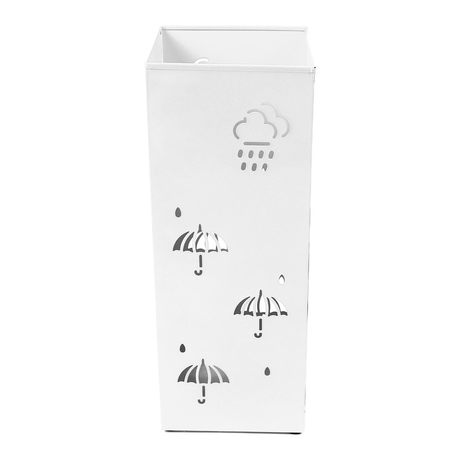 Xolsurg Metal Umbrella Stand Stylish Hollow Design Auspicious Clouds proof Umbrella Organizer Bin for Entryway Office Home (White)