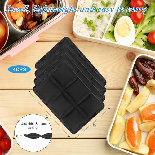 LQTSLFM Kühlakkus für Kühltasche, 4 StückKühlakku Gel, Kühlpack für Lunch, Kühlpads für Kühltasche, Wiederverwendbar Kühlpacks für Schule, Büro, Picknick, Camping und Reisen (Schwarz)