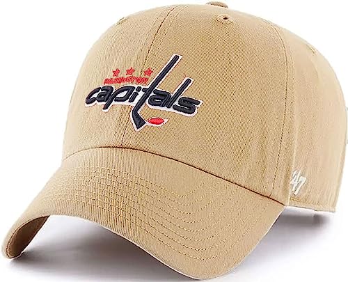 47 Washington Capitals Hat Mens Womens Clean Up Adjustable Cap, Khaki/Beige, One Size