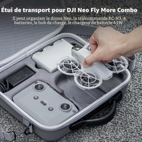 Étui DJI Neo de protection antichoc en PU avec compartiments pour télécommande RC-N3 - 4