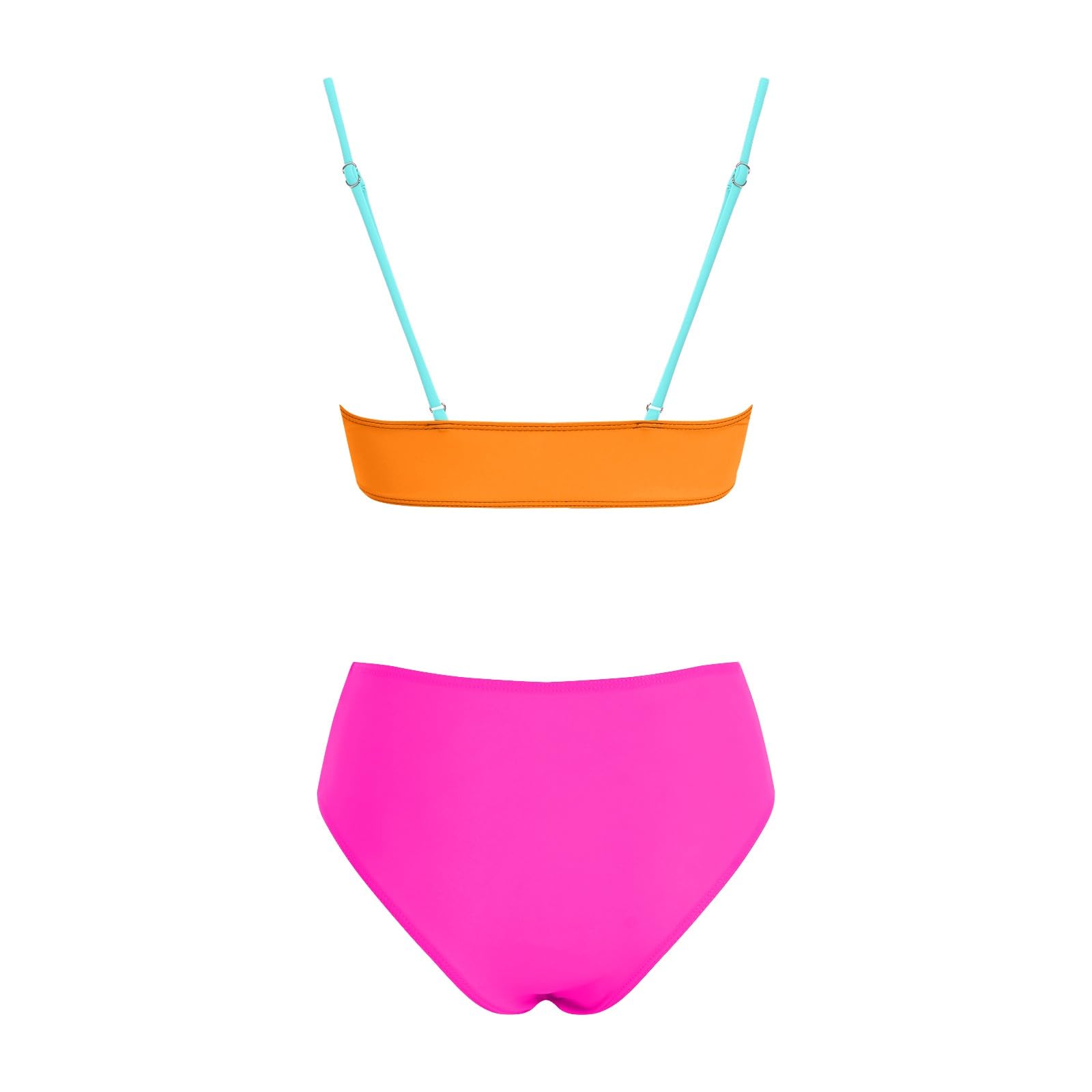 Generisch Conjunto de bikini para mujer, traje de baño de dos piezas, colorido tankini con pantalones de corte alto para playa y piscina