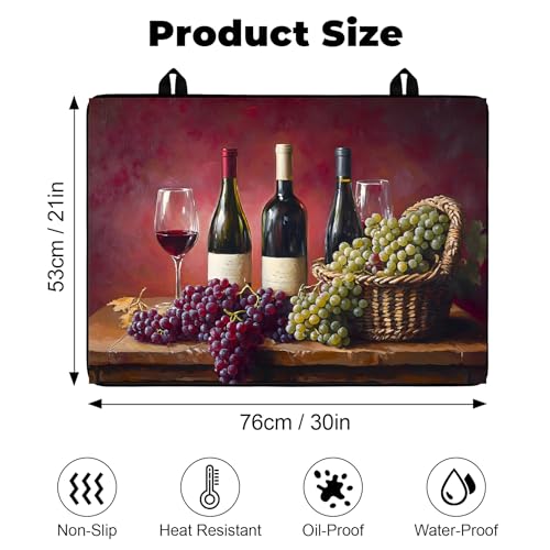 Image of Stove Top Cover for Glass Electric Stove (Wine, 30 inch x 21 inch) | Heat Resistant Cooktop Protector Mat with Non-Slip Rubber Backing, Scratch Protection and Counter Space Mat