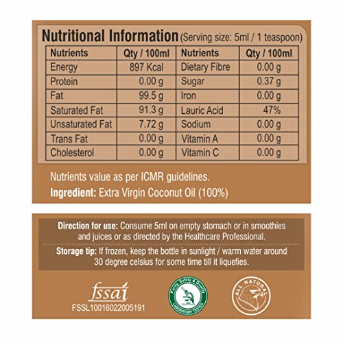 Image of Pure Nutrition Naturals Virgin Coconut Oil 500Ml (250Ml X 2 Pet Bottles)|Cold Pressed & Unrefined, Extracted From A1 Grade Coconut Milk|For Hair Growth, Skin, Baby Massage & Cooking, Reduce Hair-Fall