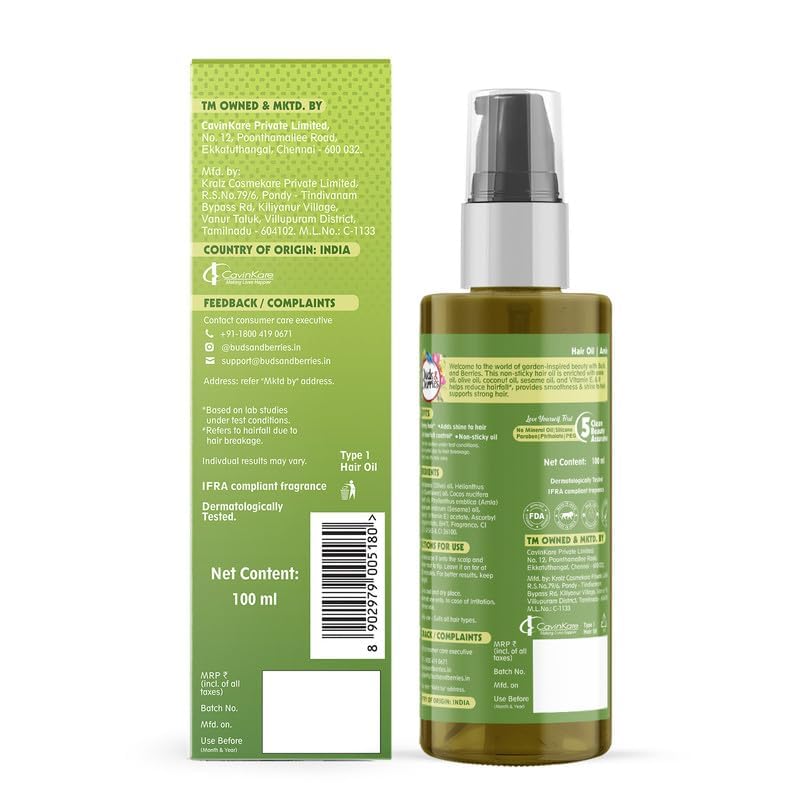 Miniatura 8 de Amla - Aceite capilar para cabello fuerte y brillante  Mezcla de aceite prensado en frío  Fortalece y promueve el brillo  3.4 fl oz  No pegajoso