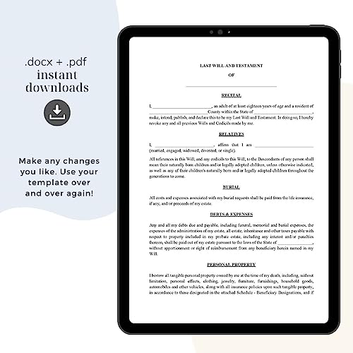 Legal Dash Last Will And Testament Kit With Forms– Do It Yourself Last Will And Testament - Includes Digital Downloads, Last Will And Testament Forms, Legal Will Forms #TOP3