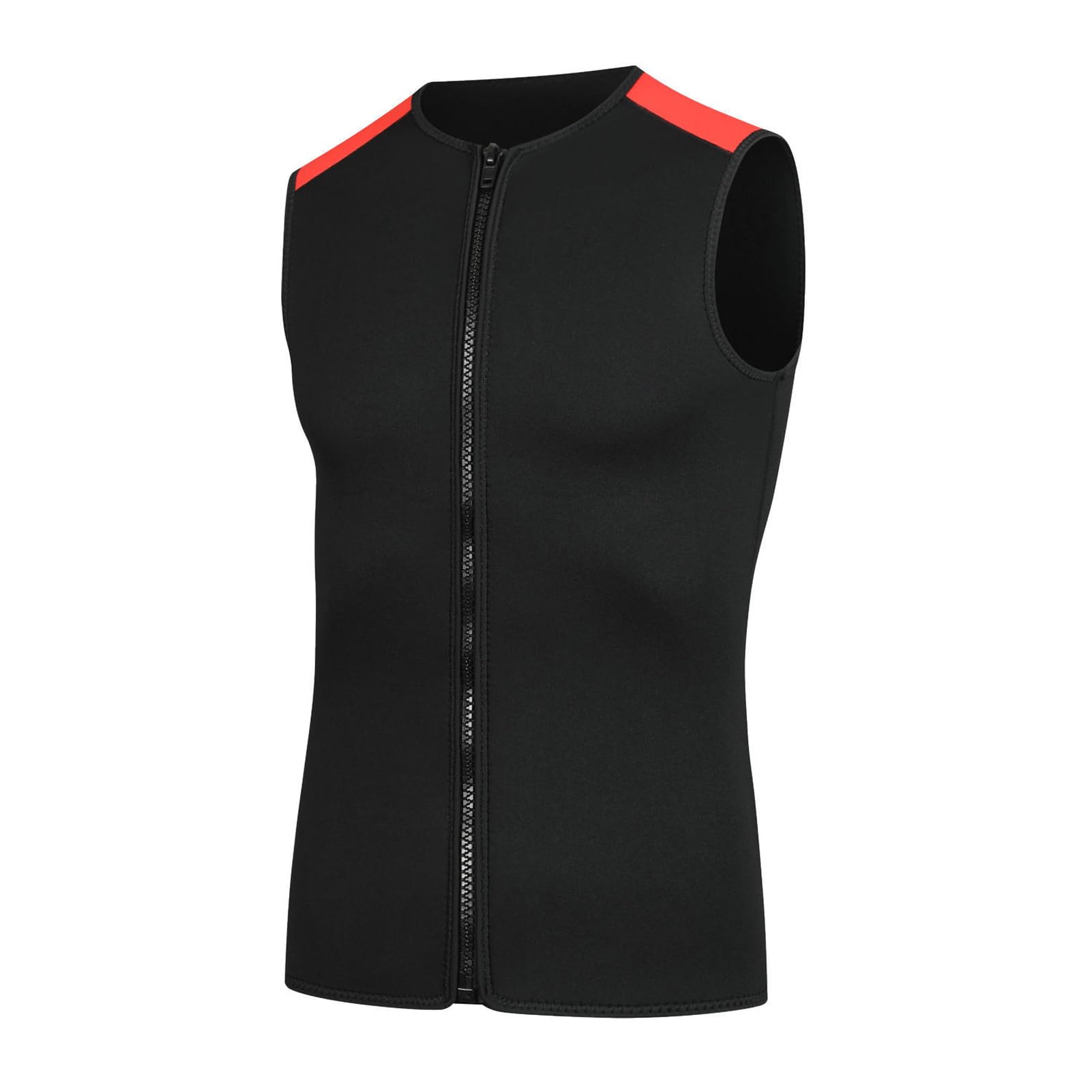Gilet Termico in Neoprene da 3 Mm, Muta Unisex Senza Maniche con Cerniera per Nuoto, Snorkeling, Surf, Immersioni (Nero L)