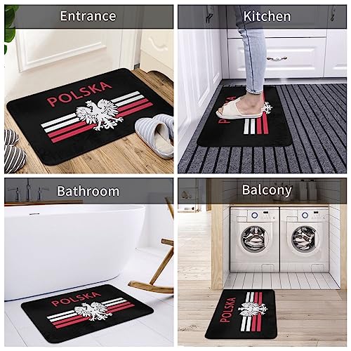 Oudrspo Doormat 16x24inch Polish Flag Polska Eagle Carpets Garage Entrance Floor Mat - Image 6