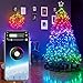 Produktbild GOHHK Weihnachtsbaumdekoration Lichter, USB LED Lichterkette Bluetooth App Control Kupferdraht Lichtstreifen Baumdekoration wasserdichte Outdoor-Lichterketten für Weihnachtsdekoration Licht