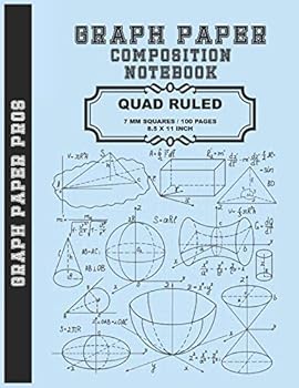 Graph Paper 7mm Squares: Graph Paper Quad Rule / 7 mm squares / Bound Notebook