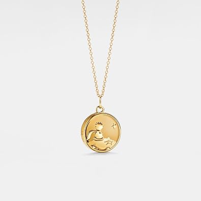 PERIMADE Locket Necklace Customize Picture Pendant for Women, Personalized Little Prince Locket that Holds Photo, Custom Engraving Text Memorial Charm Necklace Birthday Christmas Jewelry Gift