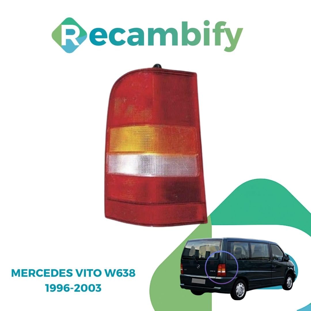 Piloto Trasero Derecho compatible para Mercedes Vito Furgoneta 638 (1996-2003) — W638,sin portalámparas, Lado Pasajero oem 6388201764