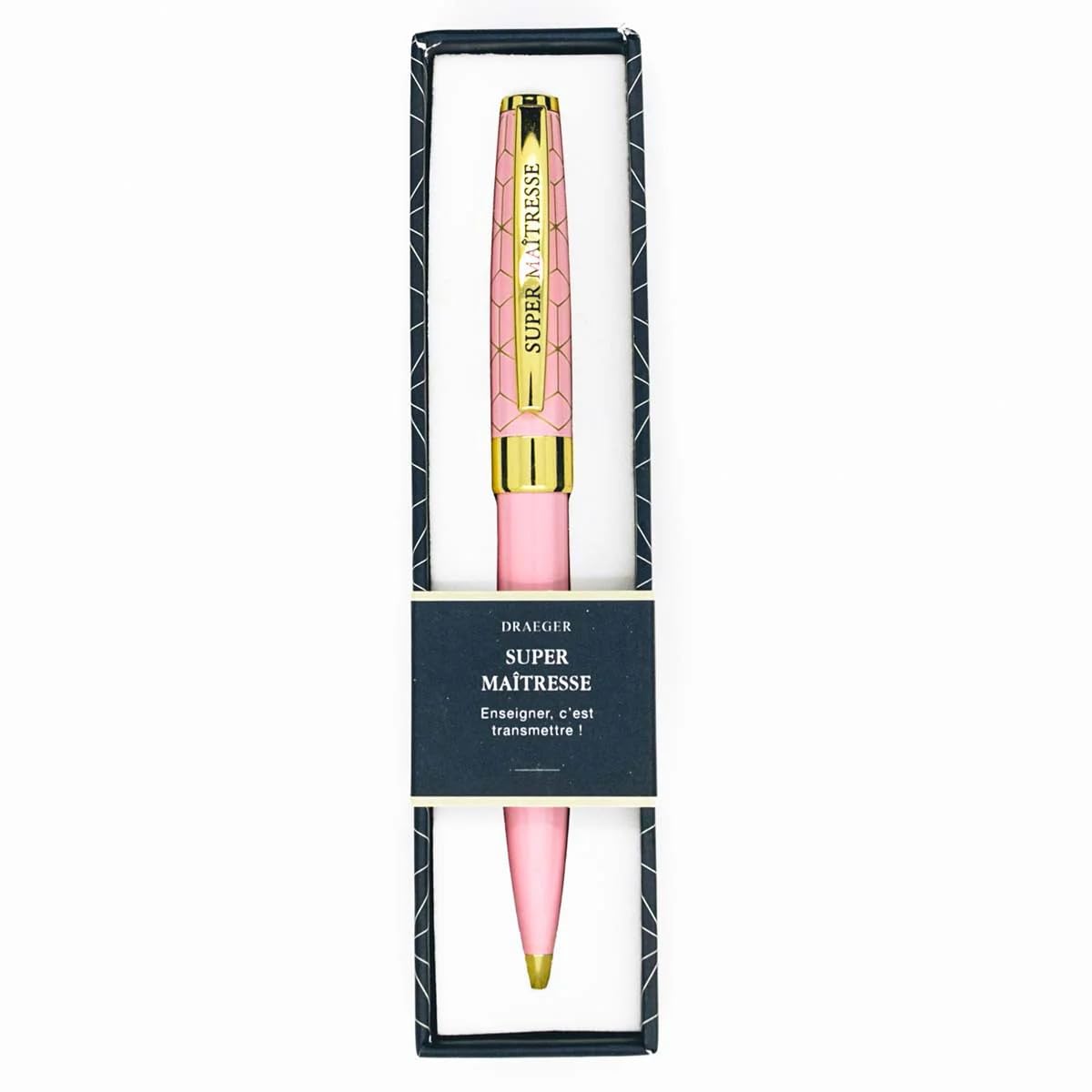 Draeger Paris Super Master Retractable Ballpoint Pen Pastel Pink and Gold Gift Box