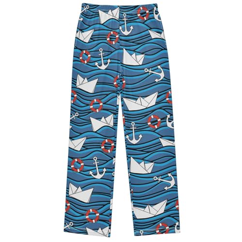 Boy's Pants Glitter Blue Water Glare Jogger Pants Elastic Waist Long Bottoms Trousers with Pockets 6-14 Years