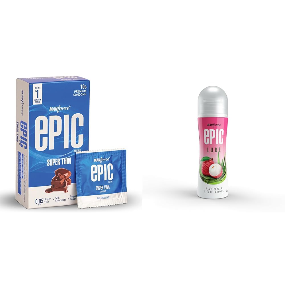 Manforce Epic Desire Condoms for Men - 10 Count| Silk Chocolate Flavour| Disposable Pouch with Manforce Epic Aloe-Vera & Litchi Flavoured Lube - 60ml-picture-28