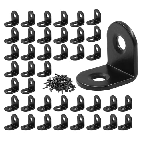 Zorveiio 40 Pcs L Bracket Corner Brace 0.63" x 0.63" Metal 90 Degree