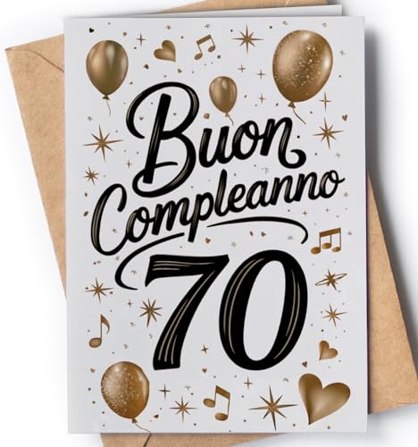 Biglietto Auguri 70 Anni Uomo - 70 Anni Compleanno Donna - Regalo Donna, Uomo - Biglietti Auguri Divertente Per Mamma, Papà, Nonno, Nonna, Per Lui, Lei - Regali Simpatico - EU 224