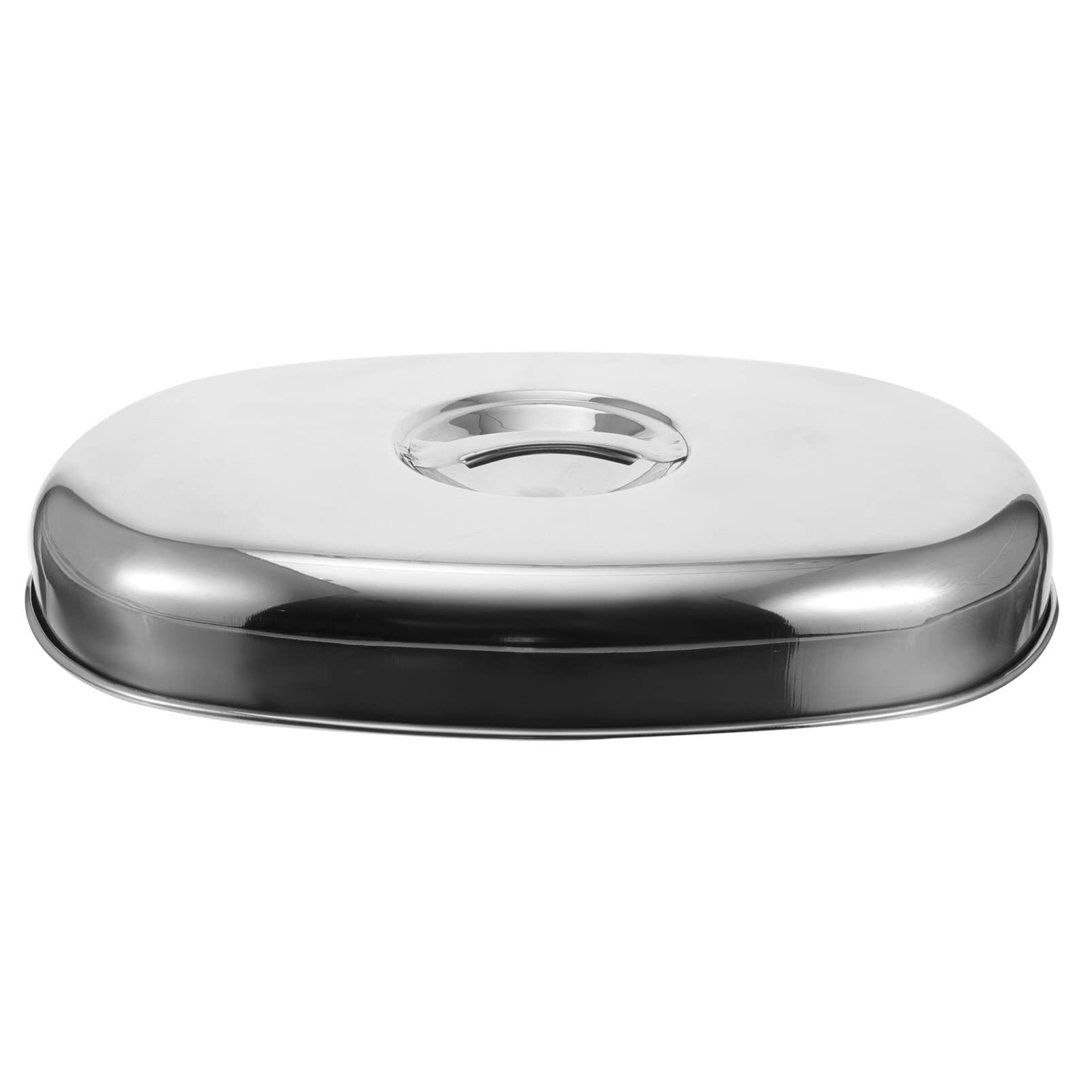 LuxshinyCheese Melting Dome Stainless Steel Dome Food Cover Oval Basting Cover Basting Steaming Cover Metal Grill Dome for Flat Top Teppanyaki Griddle Grill Accessories 23X16X3.7CM