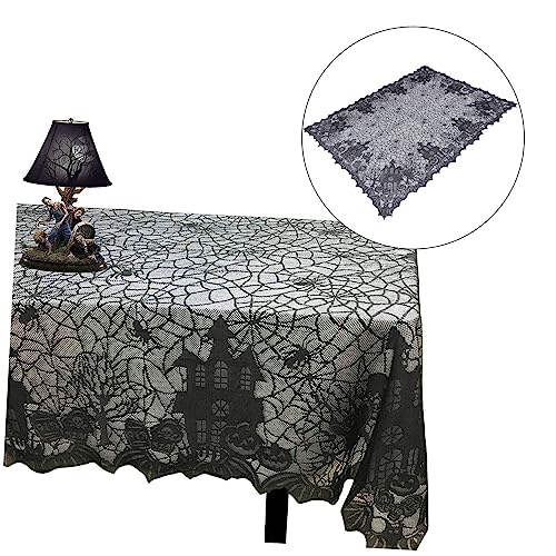 Nappe Halloween pour repas effrayant en dentelle de polyester résistante - 8