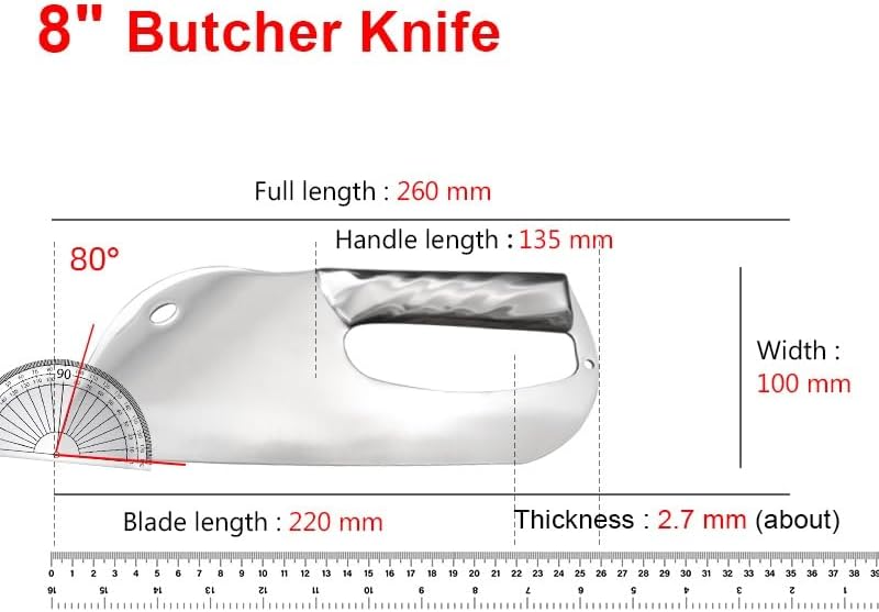 Meat Cleaver,Cleaver Knife 8 Inch Stainless Steel Knife Meat Fish Slicing Vegetables CutterSharp Cleaver Knife Butcher Chopping Kitchen Knives, LAMAJIGA5844