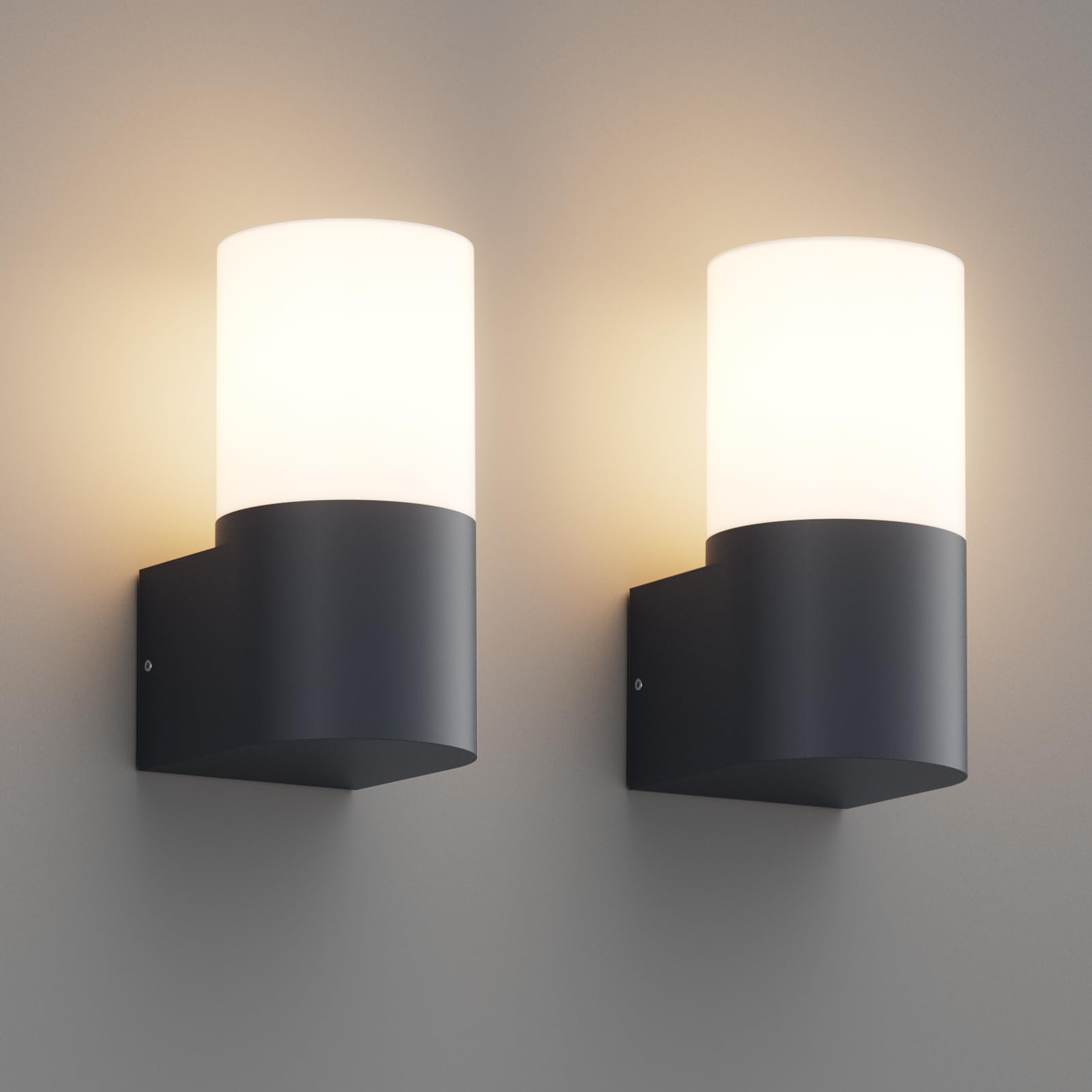 Klighten 2 Aplique de Pared E27 Interior/Exterior, Antracita Lámpara de Pared, IP65, Aluminio Moderno, para Entrada Terraza Jardín, 40W Max