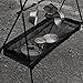 HERCHR Camping Rack for Pots, Aluminum Alloy Double Layer Tripod Outdoor Stand for Pot Cookware Hanging (Black)(L)