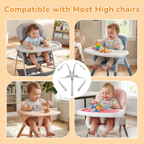 Image of High Chair Straps Compatible with Graco Everystep 6 in 1 High Chair, Replacement Straps High Chair Harness Fit for Graco Highchairs, Universal Adjustable 5 Point High Chair Harness Belt Accessories
