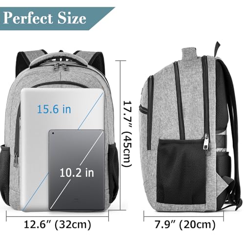 Image of BIKROD Grey Backpack for School Teen Boys Colleges Bookbag Water Resistant Back Pack for Men and Women Fits 15.6 IN Laptop