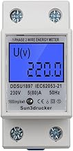 LCD Digital Electricity Meter AC Meter Hat Rail KWh Meter 5(80) A 1-Phase 2-Pin 2P DIN Rail Electricity Meter