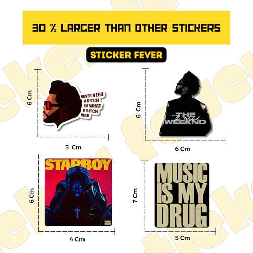 Image of Pack of 15 Cute Stickers for Laptops /Mobiles /Guitar /Journal etc. (The Weeknd)