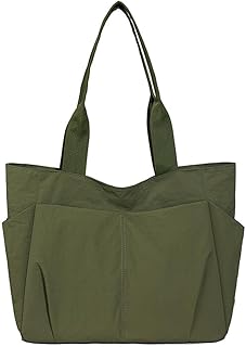 [saliwind] トートバッグ 超軽量 レディース メンズ 大容量 a4 可愛い ナイロン 防水 無地 ファスナー付き 通勤 通学旅行 シンプル カジュアル