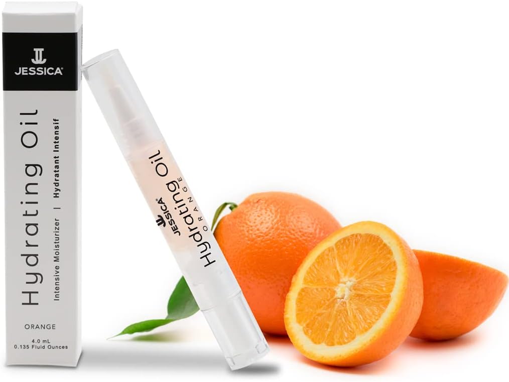 Cuticle Oil Pen, Hydrating Nail Strengthener and Repair Treatment, Nourishes, Softens, with Brush Applicator, Natural Ingredients with Jojoba, Orange Scent
