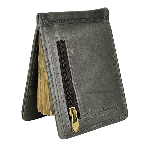 Le'aokuu Real Leather Magnet Money Clip Card Case Slim Handy Front Pocket Wallet2