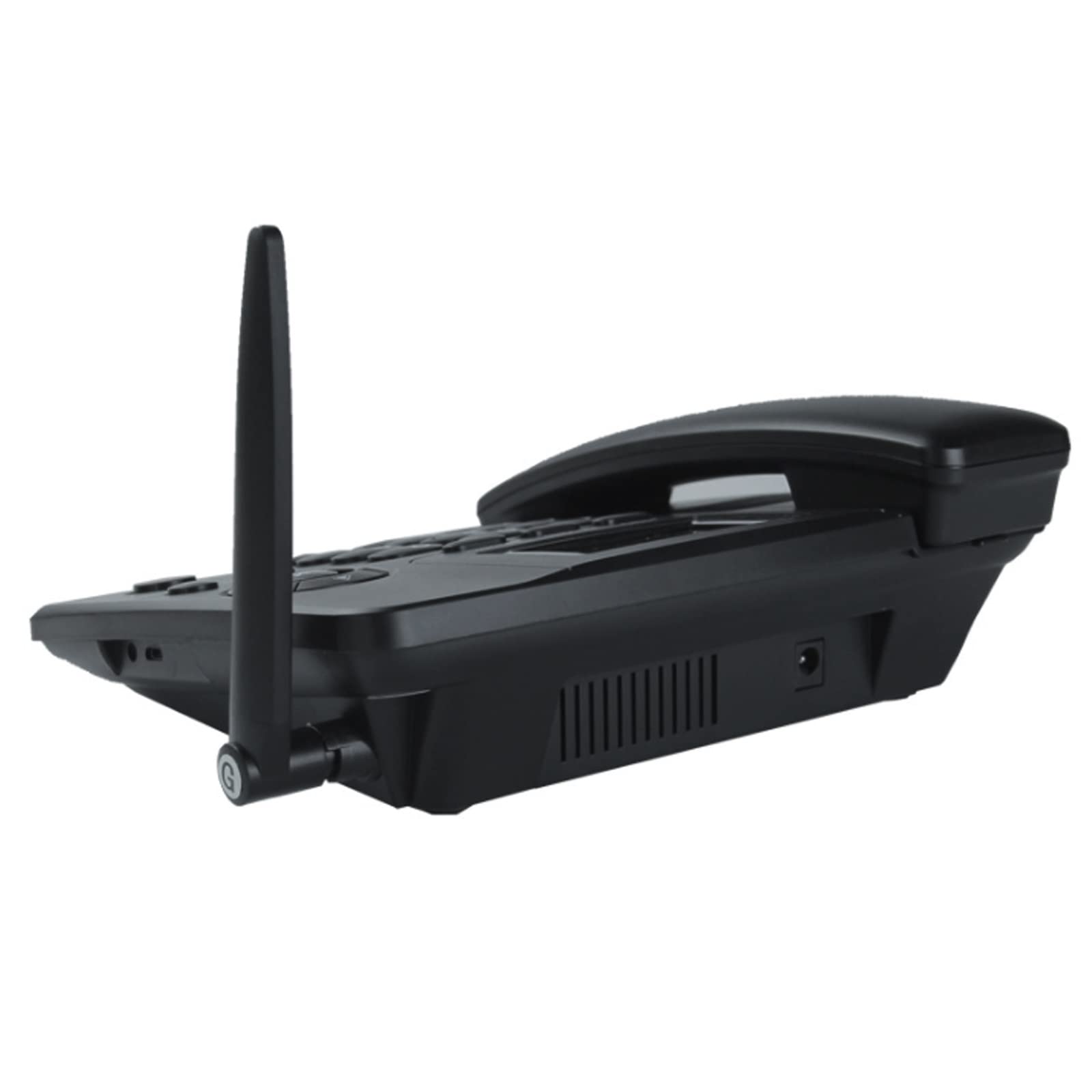 Telefono da scrivania wireless Quad Band GSM con slot per scheda SIM, più lingue, ricomposizione, vivavoce, SMS, funzioni radio, telefono da tavolo nero