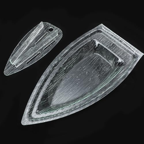 Plato para sushi de acrílico con compartimento para hielo 39x19x5cm miniatura 1
