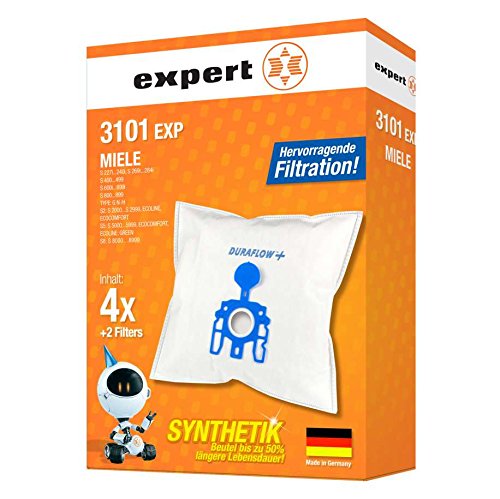Expert 3101 EXP - 4 Sacchetti E 2 Filtri Per Aspirapolvere AEG (Modello 3101 EXP, Colore Bianco, Materiale Sintetico) - 3