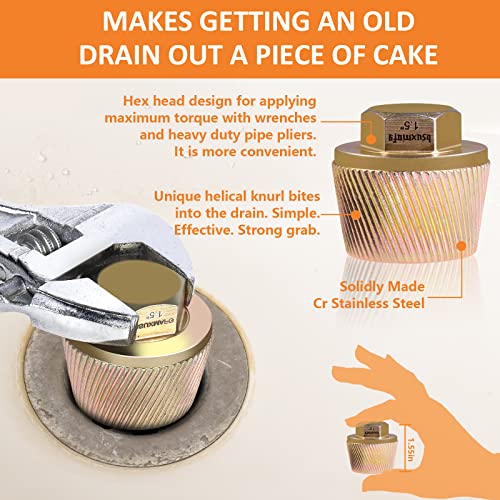 Snapklik.com : BSUXMAFG 1.5 Tub Drain Extractor, 6PCS Pipe Nipple Extractor, Remove The Old ...