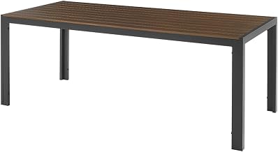 Riess Ambiente Designo Modern Garden Table 205 cm Dark Brown Black Aluminium Weatherproof Outdoor Table