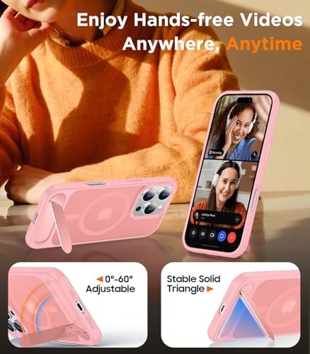 Image of Magnetic Compatible with iPhone 16 Pro Max Case, [Built-in Invisible Kickstand][Compatible with MagSafe] [Military Grade Shockproof] Slim Translucent Matte Phone Case for iPhone 16 Pro Max 6.9 inch