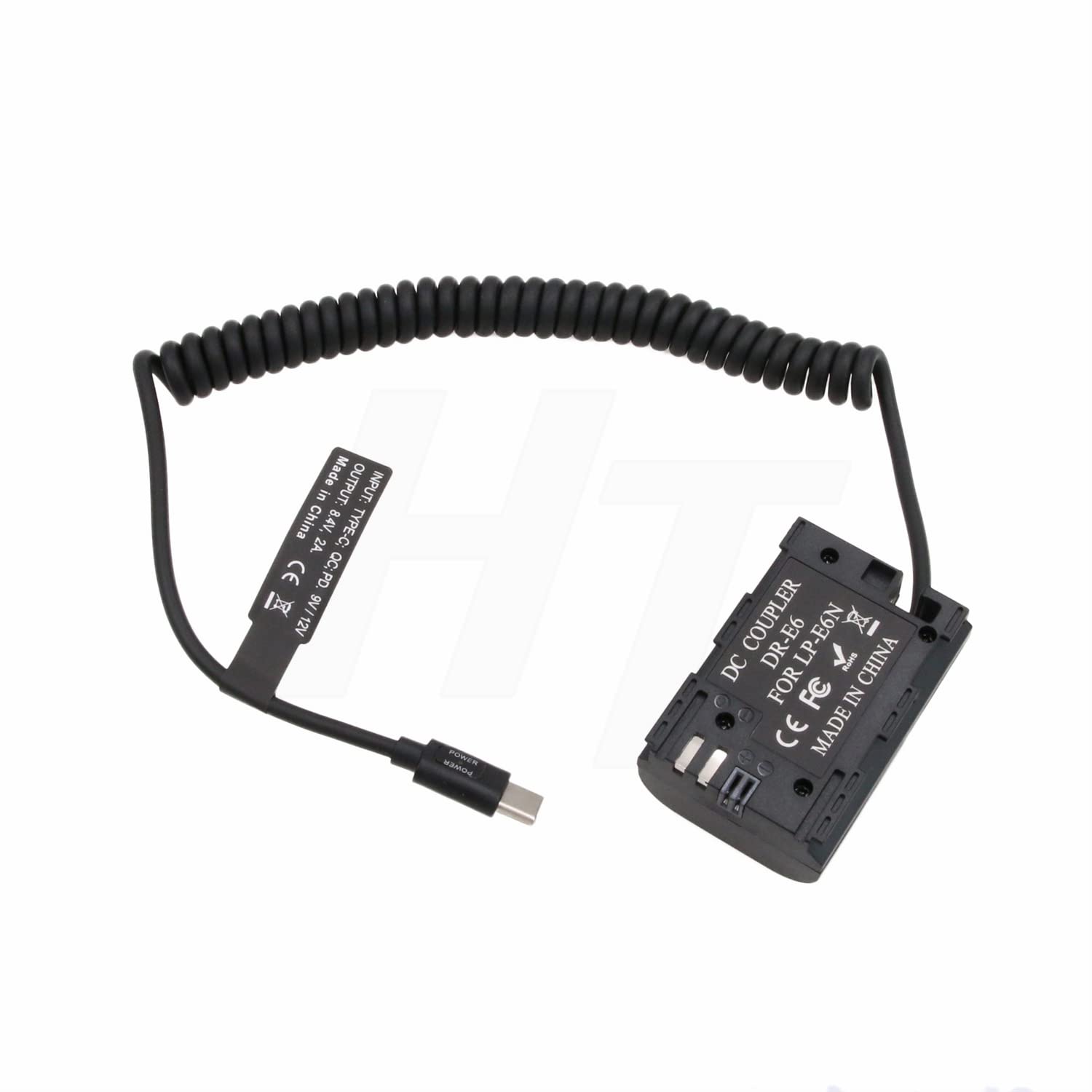 Andoer Adattatore Dummy LP-E6 Con USB-C Per Canon – Alimentazione Continua Per EOS R, R5, R6, 90D, 80D, 5D, 6D E 7D, Per Streaming E Lunghe Riprese