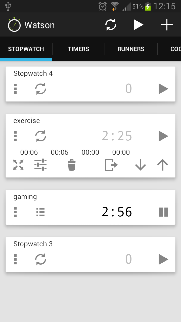 Watson Multiple Stopwatches and for Android