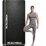 Wimwum Extra Large Yoga Mat for Men, 79'x40'x8mm Thick, Oversized Non-Slip TPE Workout Mat for Home Gym, Lightweight (3.5 lbs) Anti-Tear Fitness Exercise Mat for Tall Users, Black