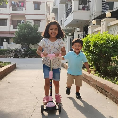 Image of Crackles Foldable Kick Scooter for Kids | Skating Cycle Style Scooter with Adjustable Handle & Foldable Design Lightweight Ride-On Toy for Boys & Girls Outdoor Toy