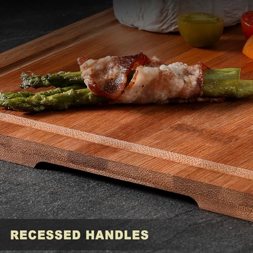Hiware Wood Cutting Boards for Kitchen, Heavy Duty Bamboo Cutting Board with Juice Groove, Bamboo Chopping Board Set for Meat, Vegetables - 18" x 12" #3