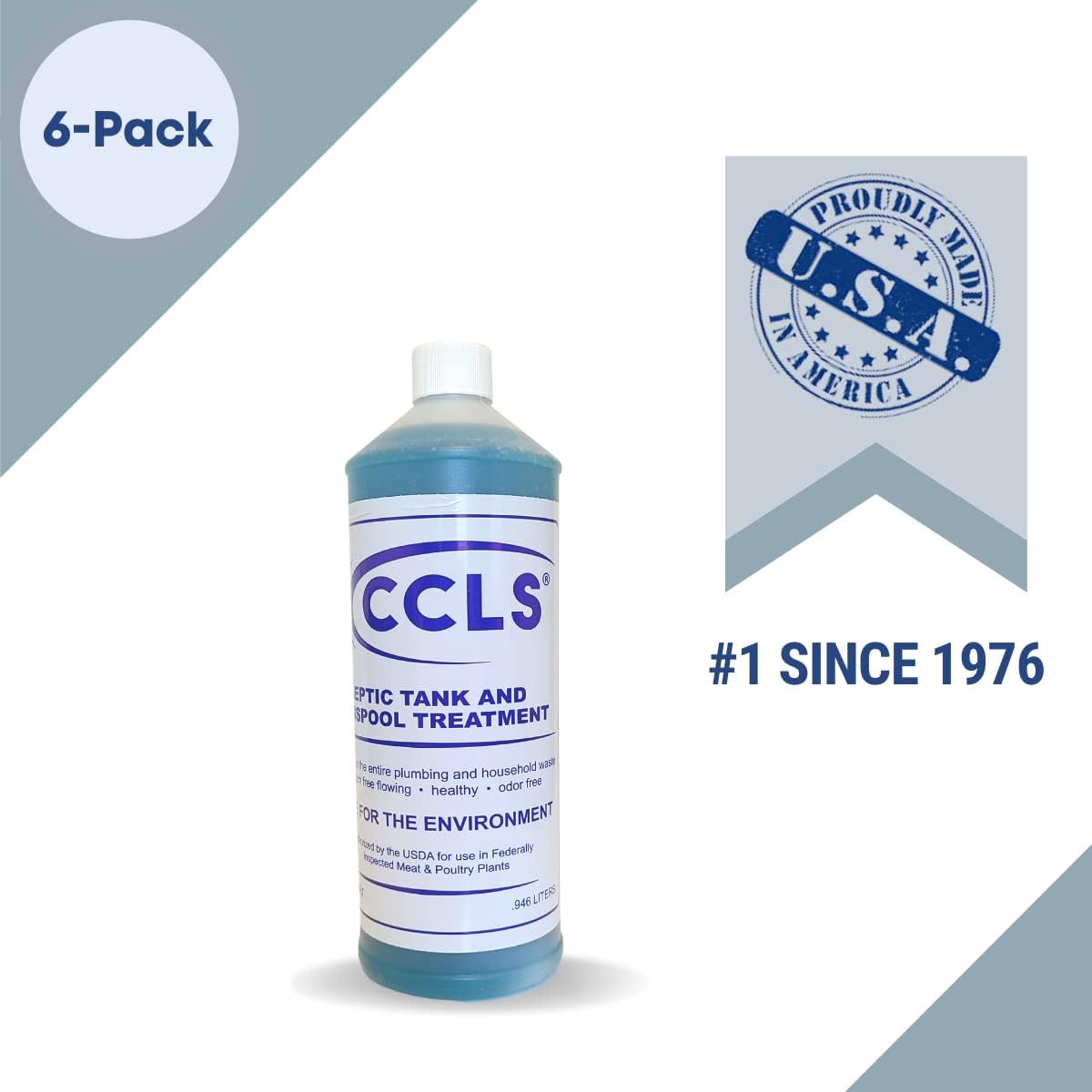 Septic Tank and Cesspool Treatment Additive/Organic Enzyme Producing Bacteria/Non-Toxic/Non-Hazardous/Non-Corrosive (6-Quarts)