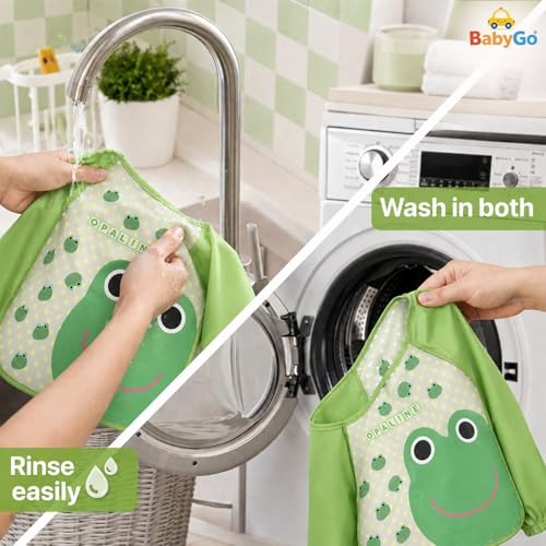 Image of BabyGo Cotton Baby Tie Button Bibs | Soft, Washable Feeding Bibs for Kids, Adjustable, Reusable, Gentle on Skin, Comfortable & Ideal for Mealtime, Perfect for Infants & Toddlers | Multicolor