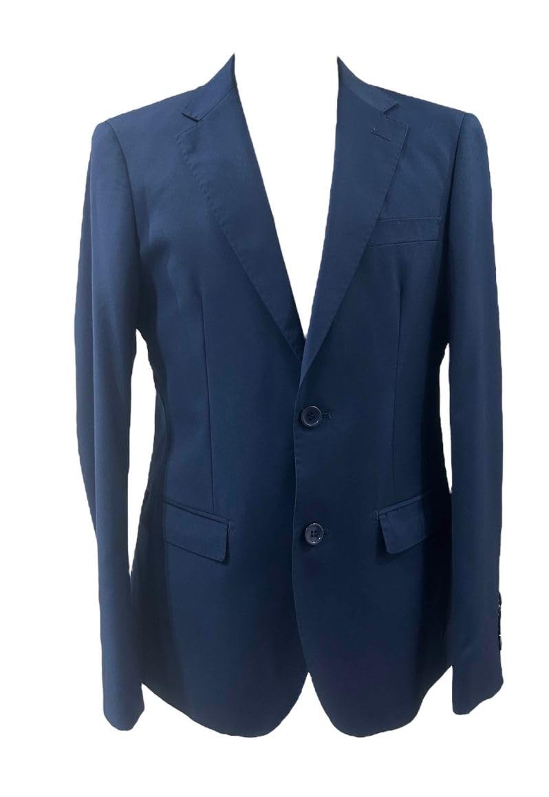 Generico Abito Uomo Sartoriale Slim Fit, Fresco Lana Tasmania 150s Extrafine, Giacca 2 Bottoni, Pantalone Stile Slim, Made in Italy, Blu Scuro, Grigio Scuro, Bluette, Blu Gessato, Primavera Estate